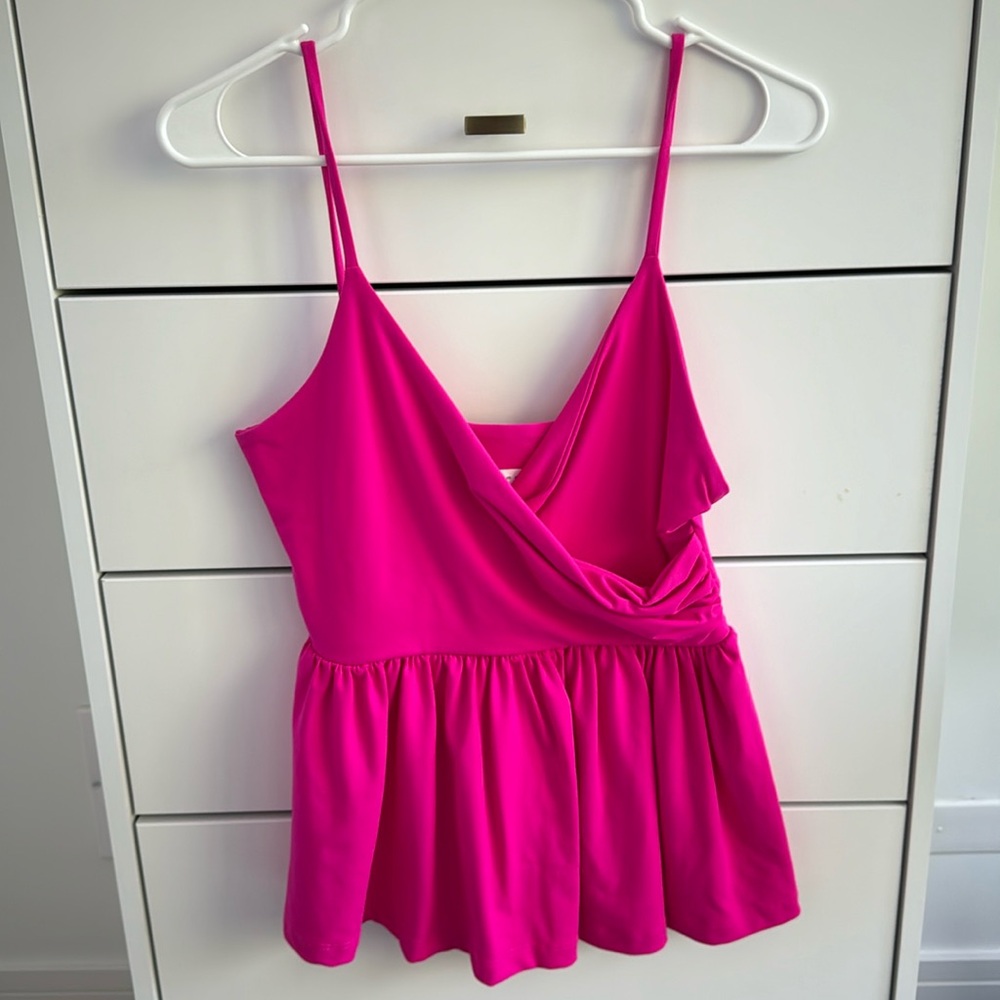 Susana Monaco Pink Peplum Tank